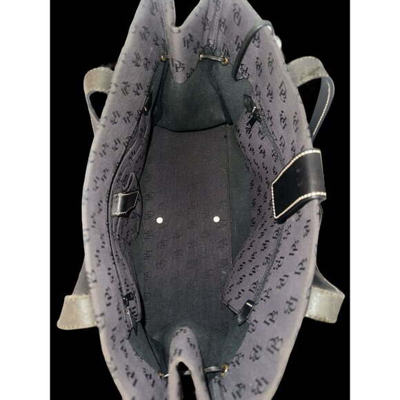 Dooney & Bourke Signature Monogram Tote H2459130 Black Jacquard DB Shoulder Bag - Picture 7 of 8